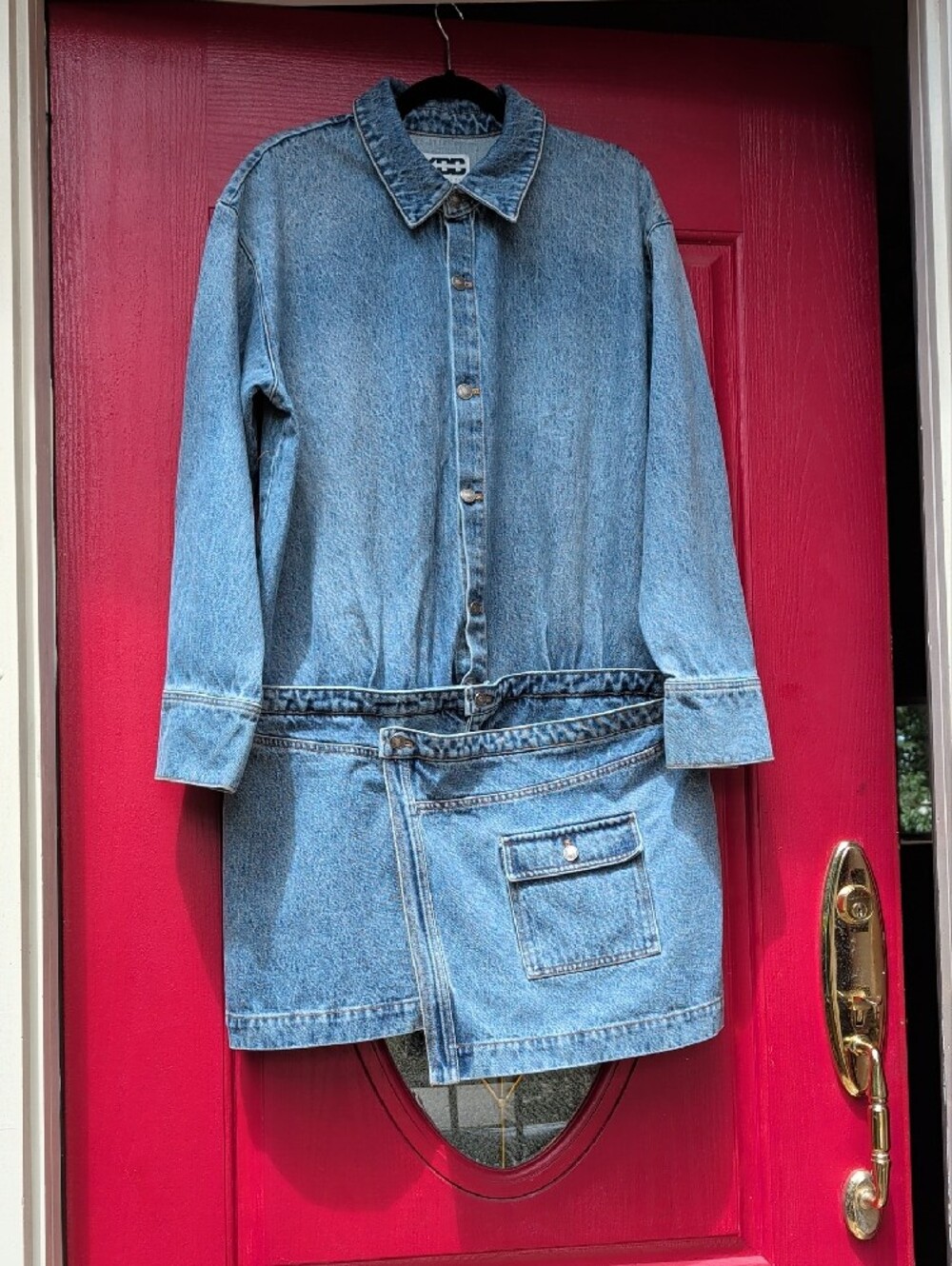 NWT - KBB by Kahlana Assymetrical Denim Dress - Picture 2 of 12